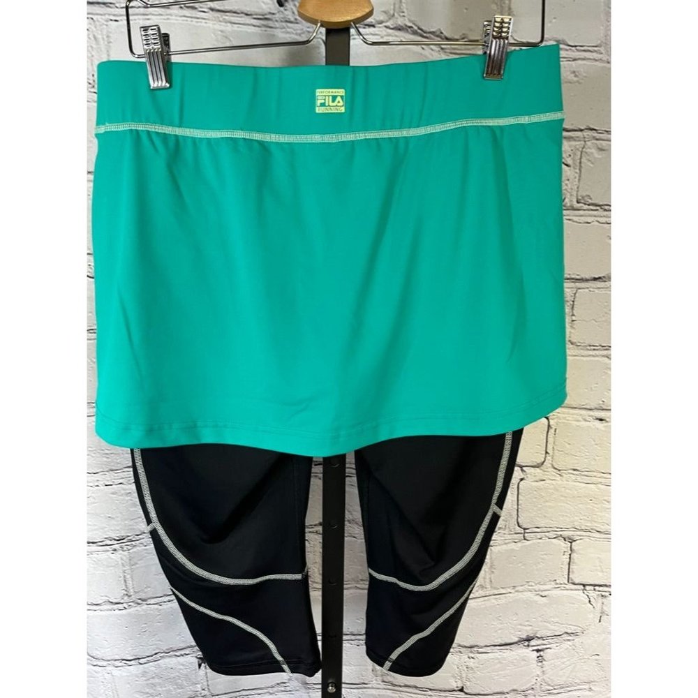 Fila Teal and Black Leggings Skirt Combo - Picture 2 of 3